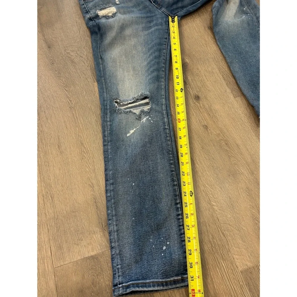 Lucky Brand Mens Distressed‎ Paint Splatter Straight Leg Jeans Blue W32 L32